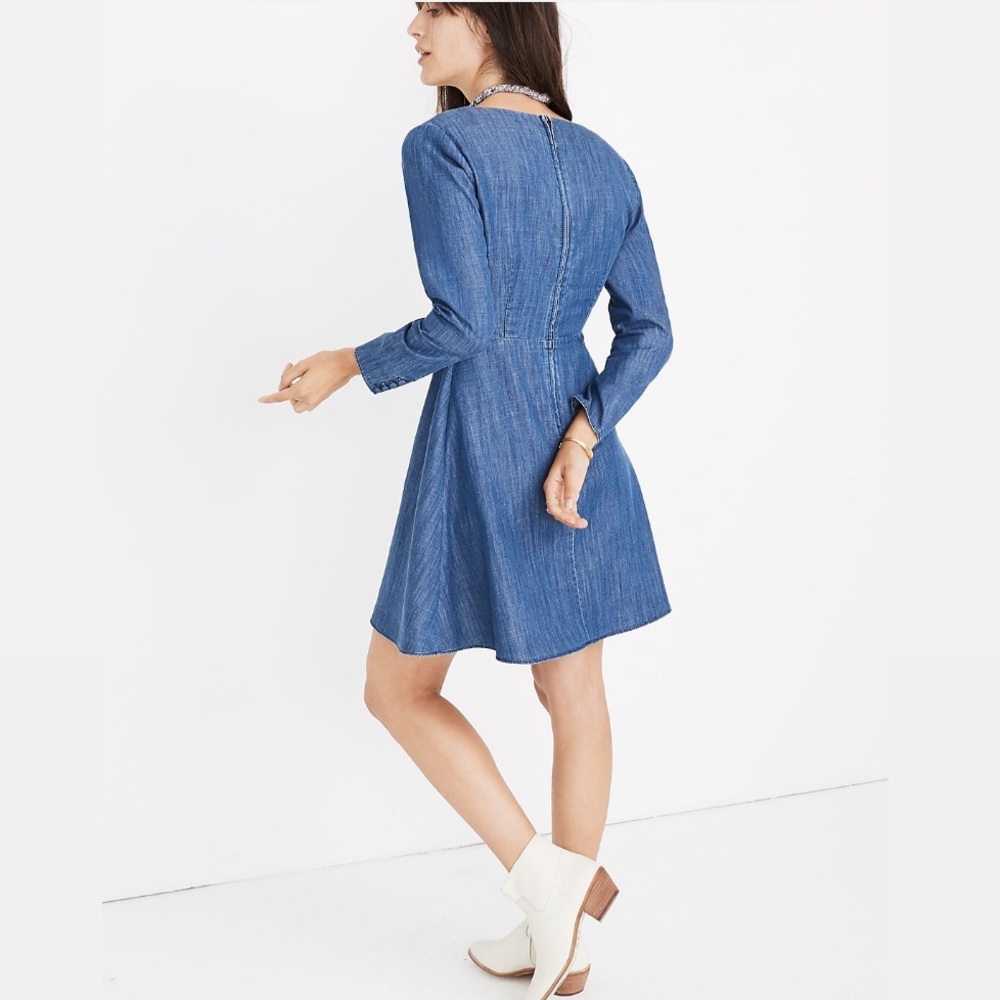 Madewell Denim Lilyblossom Button Front Dress NWT Sz 4 - Picture 2 of 8